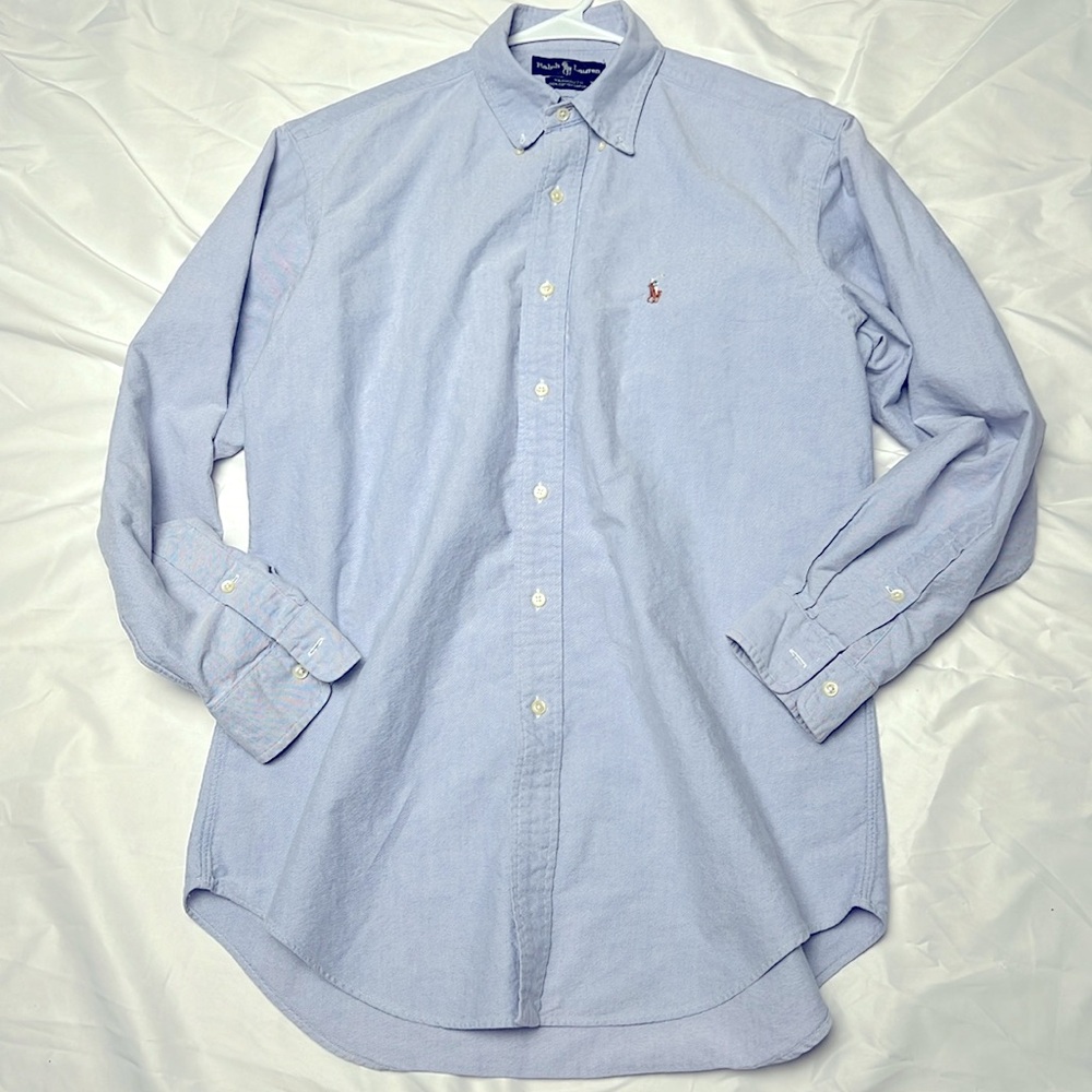 Blue polo button up